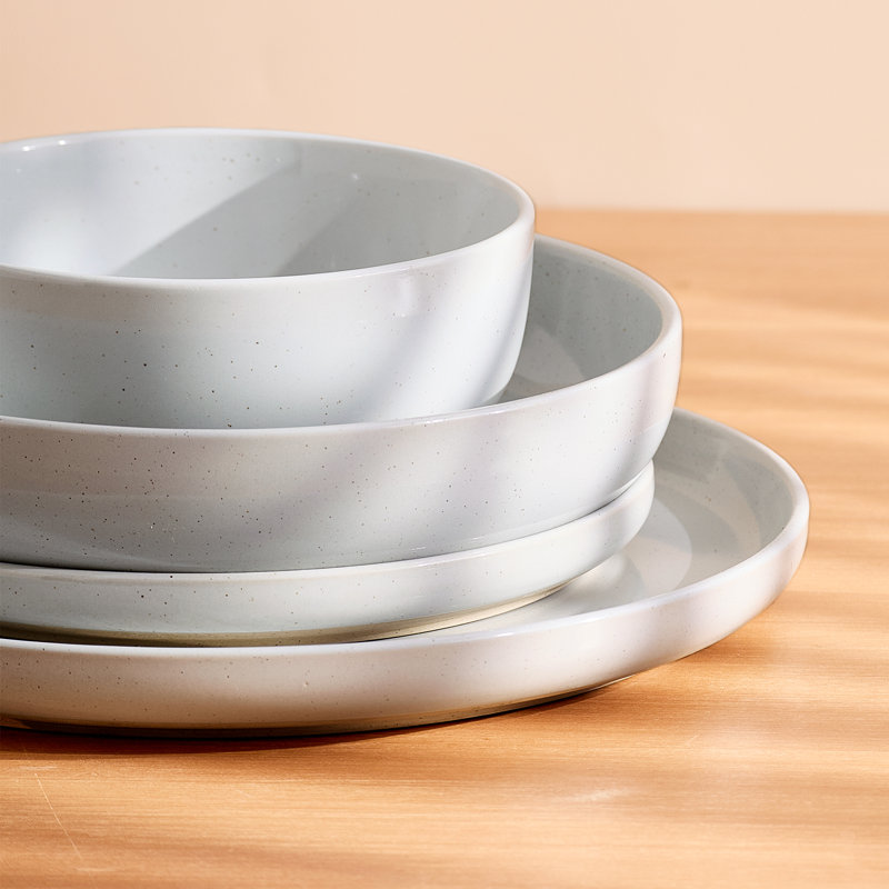 Milkyway Series 24 Pieces Dinnerware Set, Light Gray, Light Gray