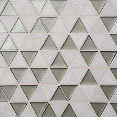 Kaikos 1.75" Triangle Glass and Stone Mosaic Tile
