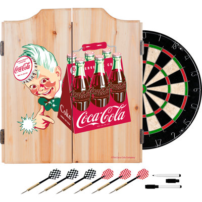 Trademark Global Bristle Dartboard And Cabinet Set (Darts Included)