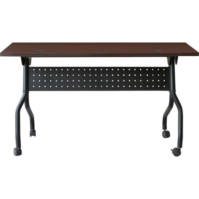 Rectangle Flip Top 23.63'' L Training Table with Casters and Modesty Panel and Cable Management