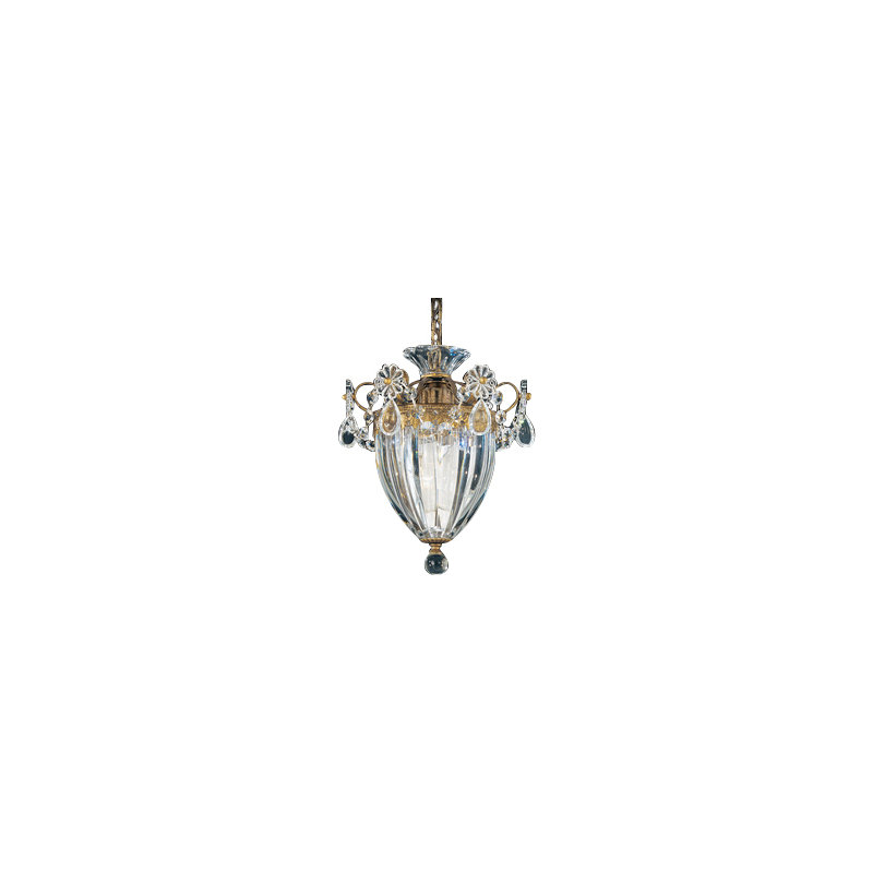 Bagatelle Pendant, Etruscan Gold, 9.5" H x 8" W x 8" D, Heritage Handcut Crystal Clear