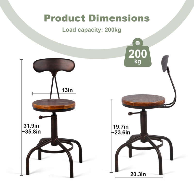 Tabouret de comptoir Jassel, Cuivre antique