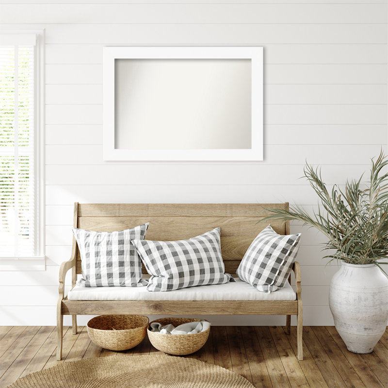 Miroir mural Jillissa, Blanc, Rectangle, 29,5 po x 41,5 po