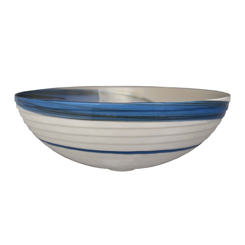 Murano Glass Handmade & Small Batch Crafted Circular Vessel Bathroom Sink, Marina