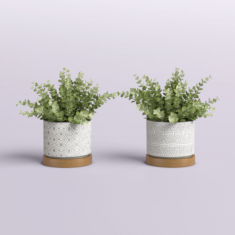 Ensemble 2 pièces de plantes d'eucalyptus artificiels en pot 415 "