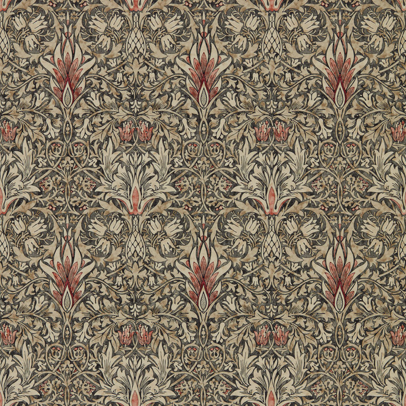 Acanthus 10.05m x 68.6cm Matte Wallpaper Roll, Dark Brown