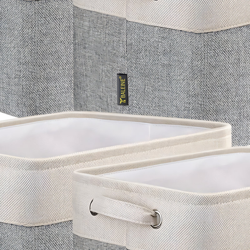 4-pack Gray Fabric Storage Boxes - Decorative Wardrobe Organizer. Suitable For Shelves/linen Storage. Organizes Clothes, Toys, Etc. Multifunctional And Practical Home Storage Baskets. Dimensions: 15.2 X 11.2 X 9.6 Inches.