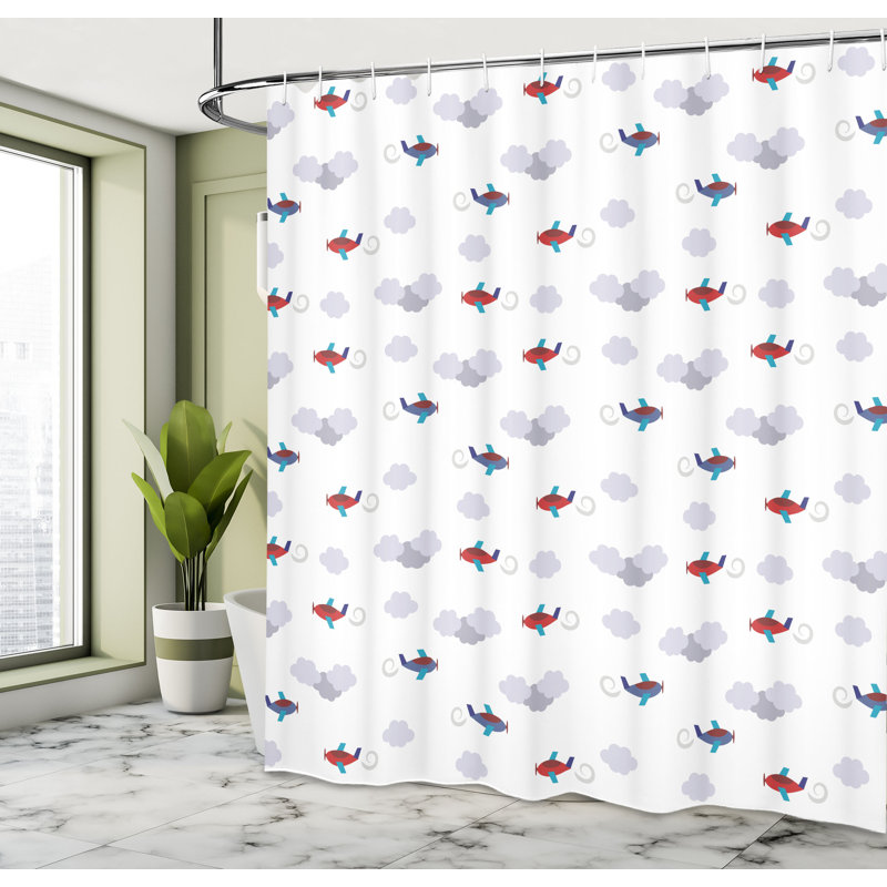 Multicolore avions de rideau de douche Latitude Run®, H 70 po x l 69 po