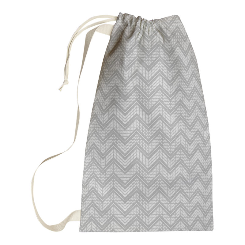 Stephenie Fabric Laundry Bag with Handles, 29" H x 18" W x 1.5" D, Gray