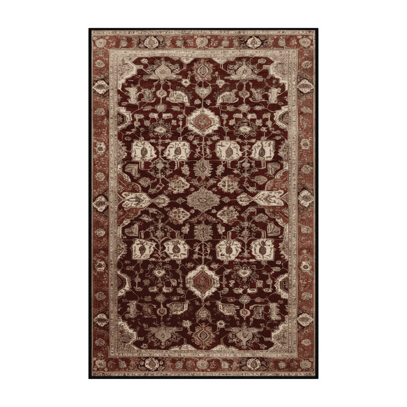 Tapis brun lavable à la machine, Rectangulaire 2 pi x 3 pi