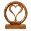 Sculpture en bois fabriquée à la main en forme de cœur