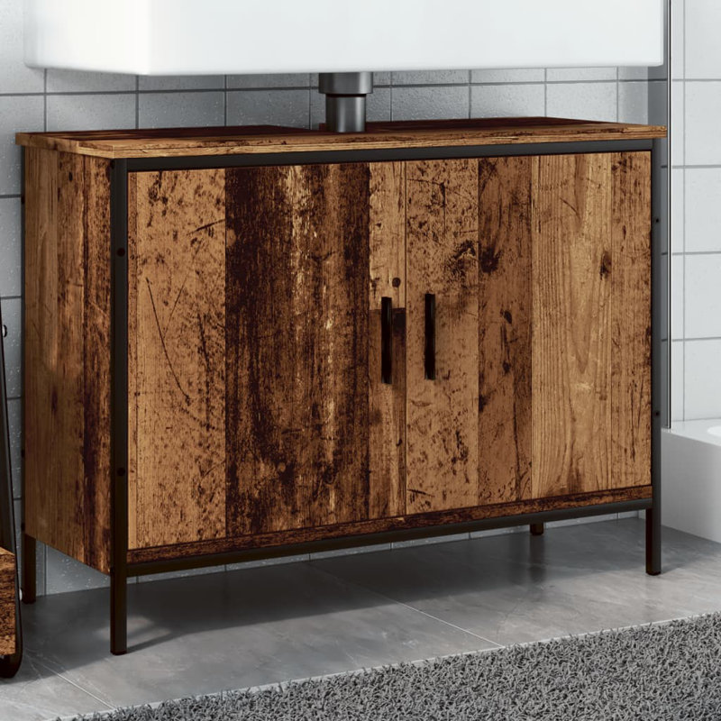 Sabesan 80cm Single Bathroom Vanity Base Only, Old Wood