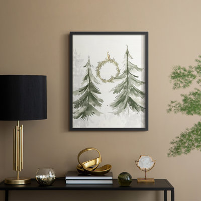 «Christmas Holiday Art» CECLXVI, reproduction d'art encadrée - bois massif
