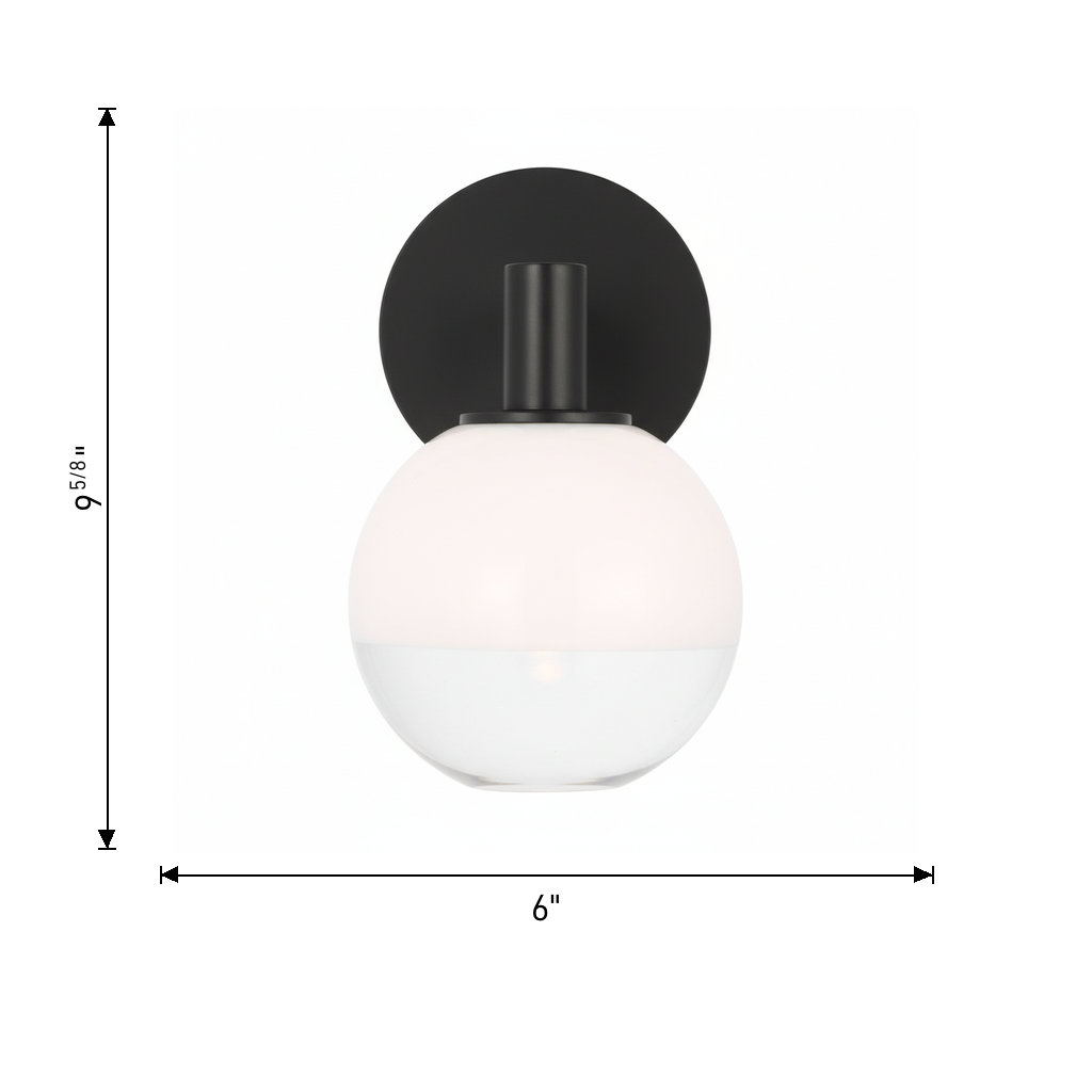 Burnley Vanity Light, 9.625" H x 6" W x 7" D, 1 Light, Aged Iron