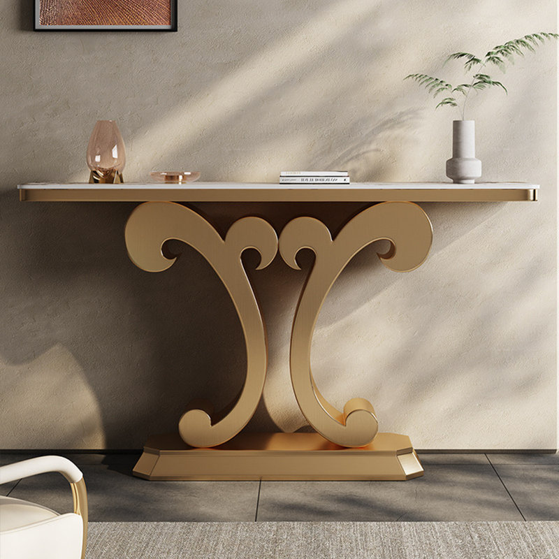 Console luxueuse en métal de style italien, H 33,4 po x l 59 po x P 13,7 po