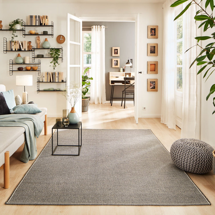 Ebsen Solid Colour Wool Hand Woven Area Rug