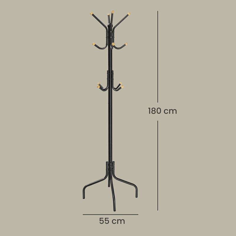 Steel Freestanding 12 - Hook Coat Rack