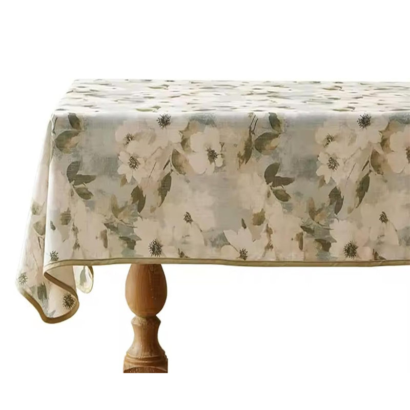 Sanjai Square Floral Polyester Blend Tablecloth