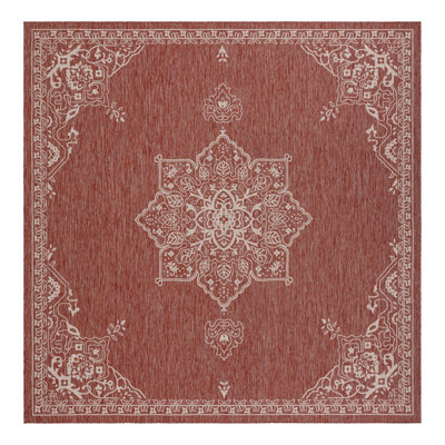 Cowger Oriental Red/White Indoor/Outdoor Area Rug