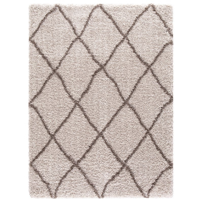 Tapis décoratif beige à poils longs kingscanyon