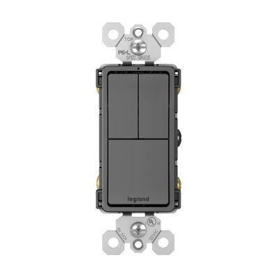 radiant 15 Amp Combination Single Pole/Single Pole/3-Way Rocker Light Switch