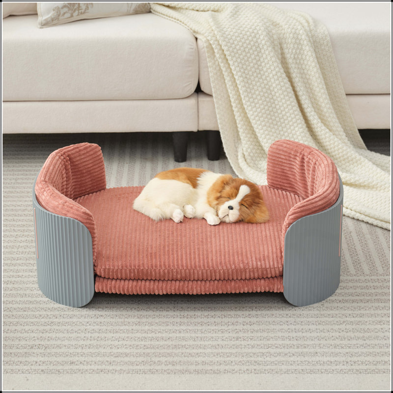 Lit pour animaux de compagnie, Chats gris / roses, H 10,23 po x l 33,46 po x P 20,07 po