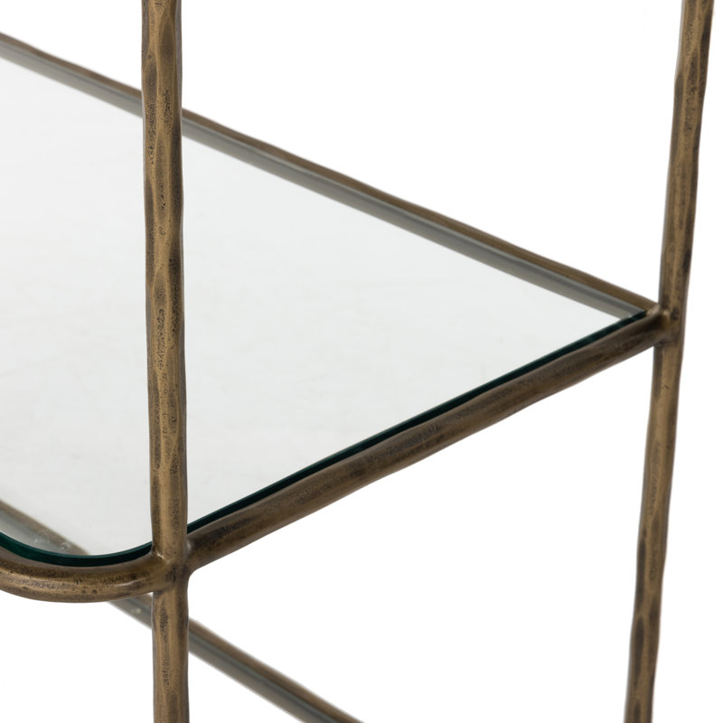 Swinton Etagere Bookcase, Hammered Aged Brass
