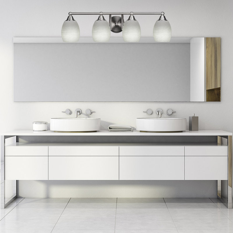 Michell 4-Light Bath Bar, Brushed Nickel