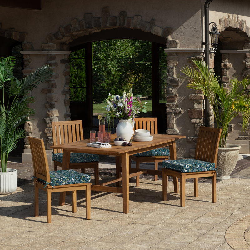 ARDEN Foam Outdoor Dining Seat Cushion, 19 x 19, made with ProFoam, Sapphire Aurora Blue