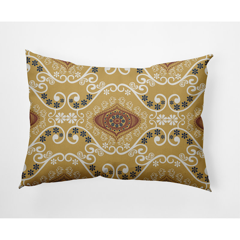Illuminate Geometric Outdoor Reversible Throw Pillow, Gold