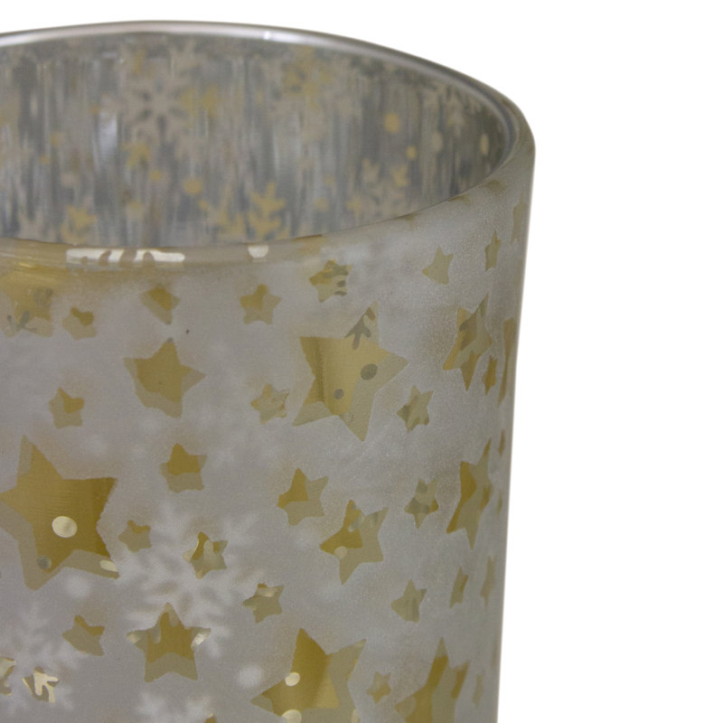5'' H Glass Tabletop Tealight Holder, 3" H x 2.75" W x 2.75" D