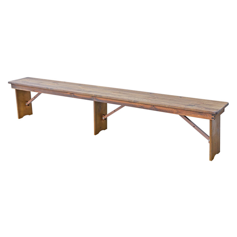 Solid Wood Bench, 17" H x 96" W x 12" D