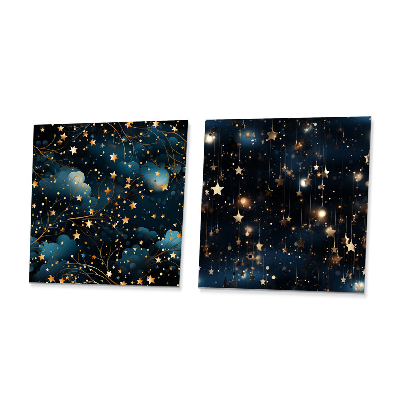 Christena - Ensemble de 2 carrés décoratifs abstraits en métal, H 16 po x l 32 po