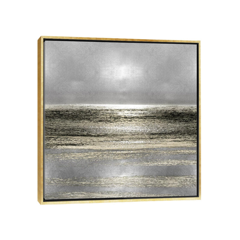 «Silver Seascape I» par Michelle Matthews, impression sur toile tendue, H 12 po x l 12 po x p 1,5 po, Toile avec cadre doré