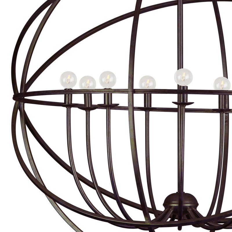 Mason 9 - Light Unique / Statement Globe Chandelier, English Bronze