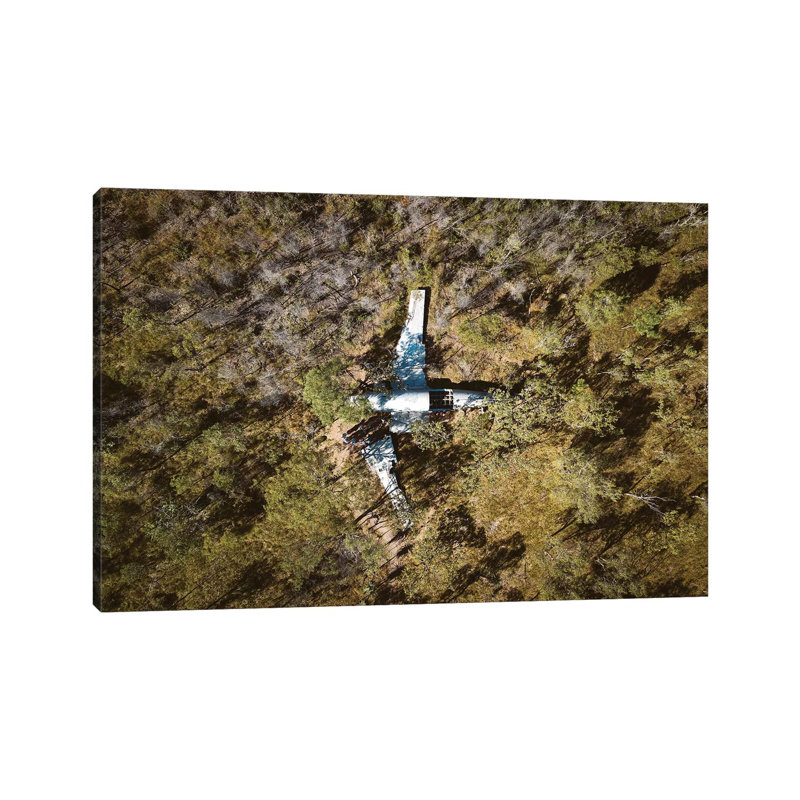 Vansittart Aerial Plane Crash Wreck 1 Piece Wrapped Canvas Wall Art, 20.32cm H x 30.48cm W
