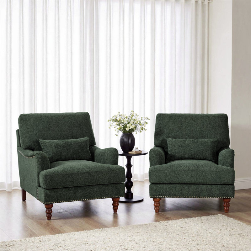 Fauteuil rembourré, Vert
