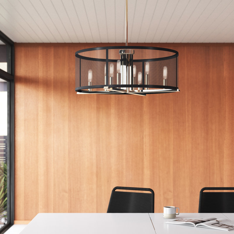  Lustre tambour 8 lumières façon bougie