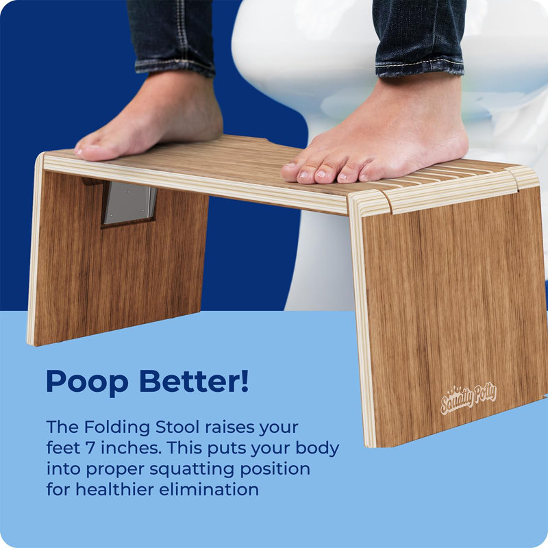 Squatty Potty Oslo Teak Folding Toilet Stool