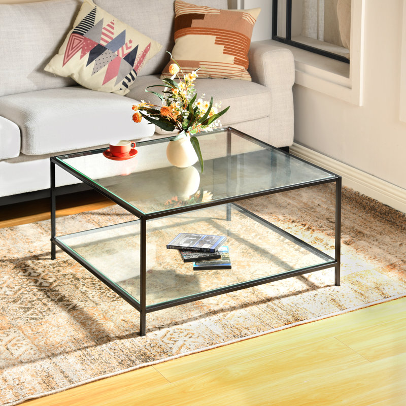Abernathy Four Leg Coffee Table with Storage