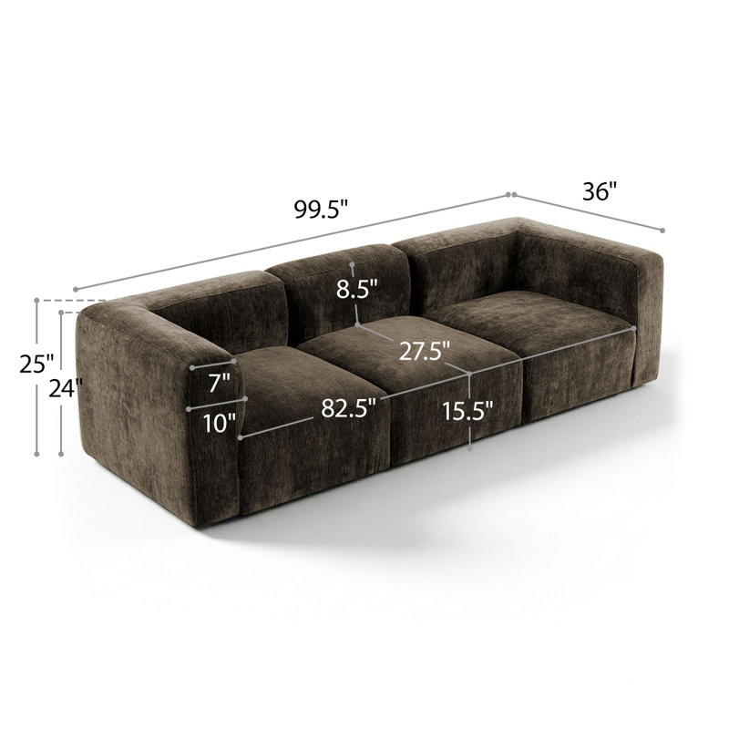 Canapé modulaire Chenille, Chocolat