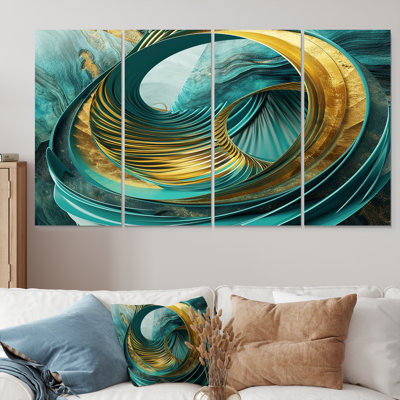 Nylah - art mural vagues 4 pièces