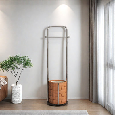 Stainless Steel Coat Rack with Detachable Basket