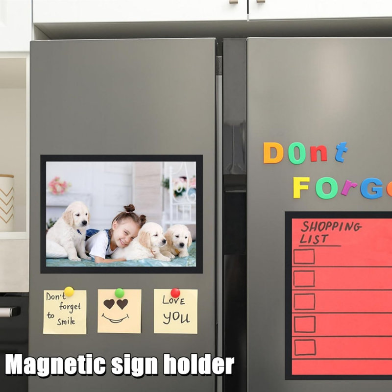 Black Magnetic Picture Frame - Frames Included: 10