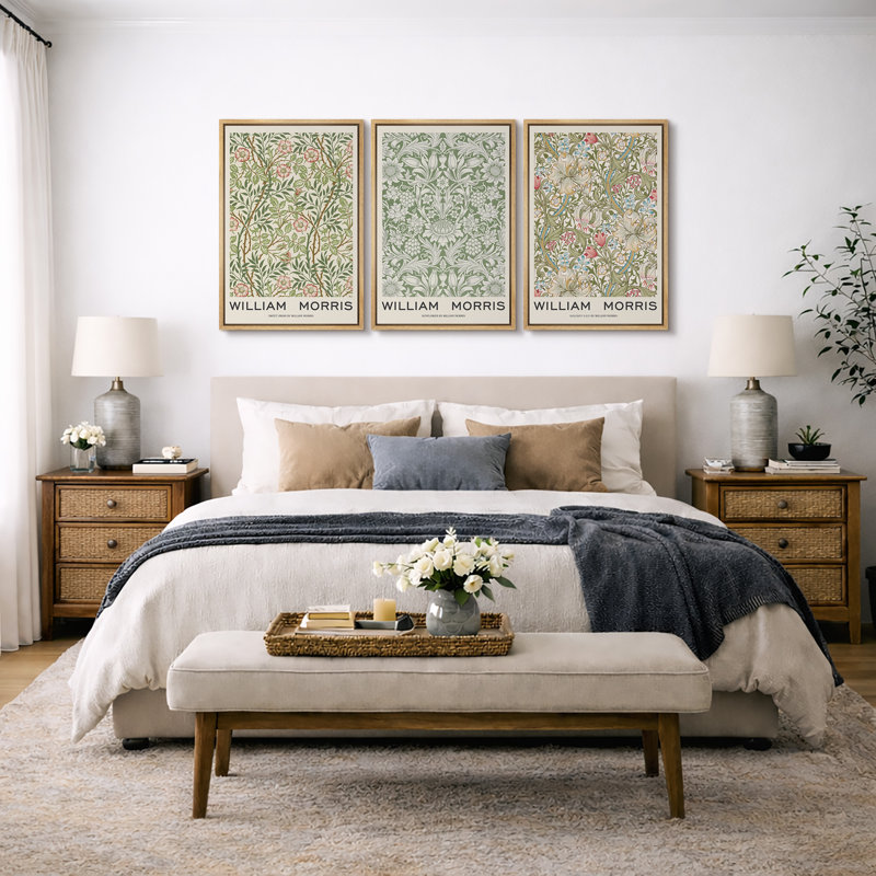 «Classical Artwork», œuvre d'art du musée William Morris, photos murales botaniques florales classiques, impression sur toile, 3 pièces