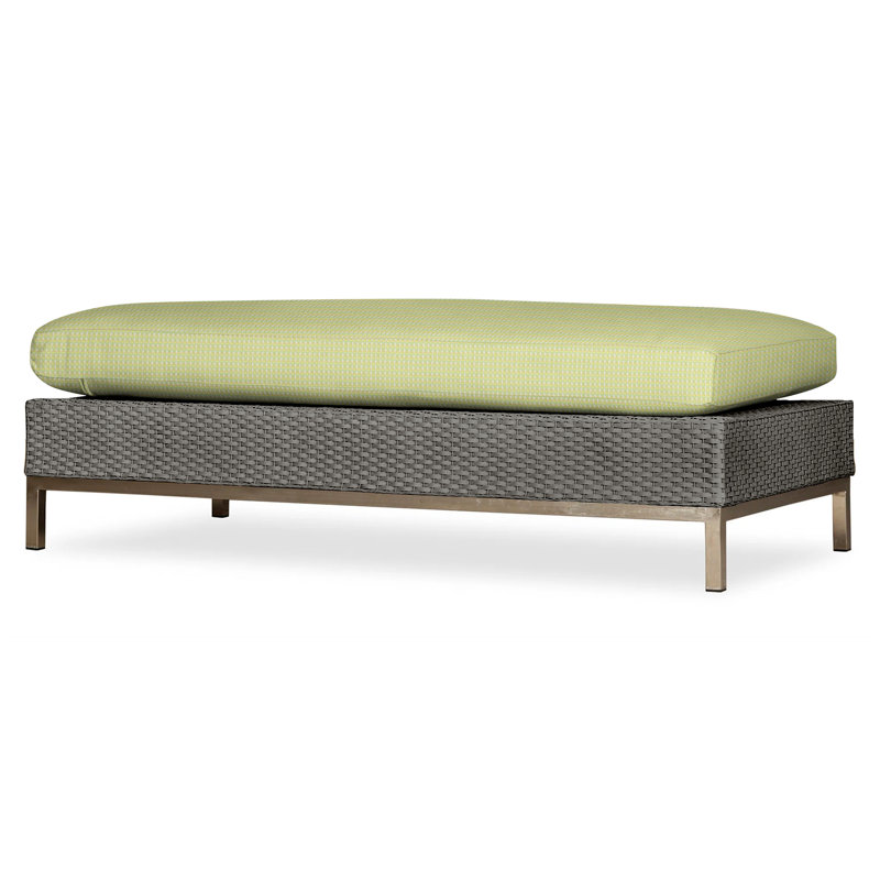 Elements Outdoor Ottoman, Pewter, Demo Oatmeal