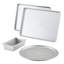 Pro-Bake Bakeware Aluminized Steel, Includes Cookie Pans, Loaf Pan, and Pizza Pan, 4-Piece, Silver