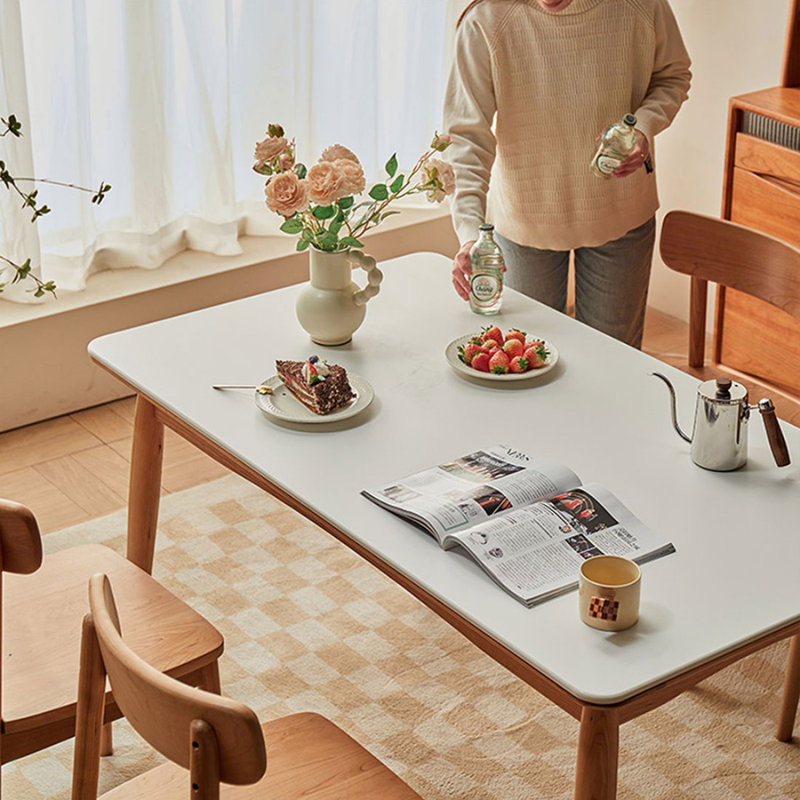 Table de salle à manger Modern, 29,53 po H x 55,12 po L x 31,5 po l, Blanc