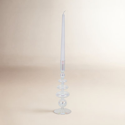 Rockleigh Decorative Vintage Glass Taper Candle Holder for Home Decor - Modern Candlestick Holder for Tabletop Styling or Living Room Decor 
