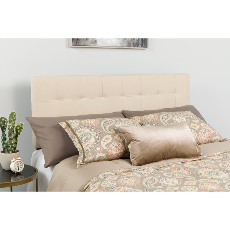 Tête de lit tapissier capitonnée Ciriaca, Beige, Grand